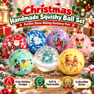 🎄✨ Christmas & Candy Theme Handmade Squeeze Ball Collection – Snowflake, Candy Cane & Donut Designs