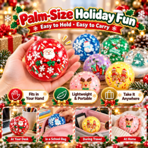 🎄✨ Christmas & Candy Theme Handmade Squeeze Ball Collection – Snowflake, Candy Cane & Donut Designs