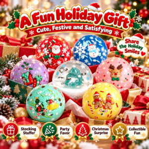 🎄✨ Christmas & Candy Theme Handmade Squeeze Ball Collection – Snowflake, Candy Cane & Donut Designs
