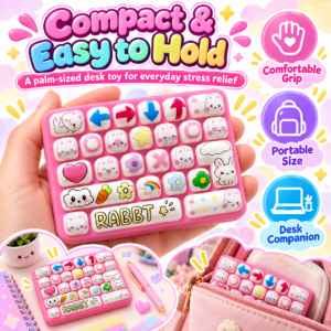 ⌨️🐰 Keyboard-Shaped Squishy Toy – Assorted Rabbit, Fruit & Space Themes