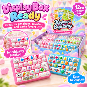 ⌨️🐰 Keyboard-Shaped Squishy Toy – Assorted Rabbit, Fruit & Space Themes