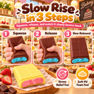 🍫 Chocolate Bar Squishy Toy – Dessert-Themed Novelty Squeeze Toy for Fidget & Display