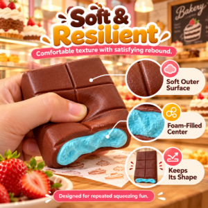 🍫 Chocolate Bar Squishy Toy – Dessert-Themed Novelty Squeeze Toy for Fidget & Display