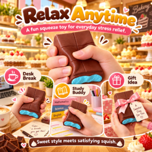 🍫 Chocolate Bar Squishy Toy – Dessert-Themed Novelty Squeeze Toy for Fidget & Display