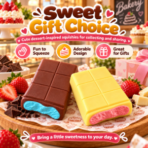 🍫 Chocolate Bar Squishy Toy – Dessert-Themed Novelty Squeeze Toy for Fidget & Display