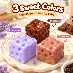 🧀✨ Cheese Block Squishy Cube – Food-Inspired Fidget Toy
