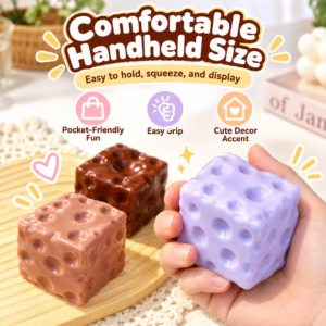 🧀✨ Cheese Block Squishy Cube – Food-Inspired Fidget Toy