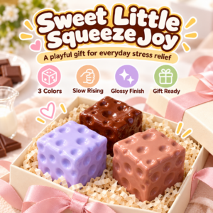 🧀✨ Cheese Block Squishy Cube – Food-Inspired Fidget Toy