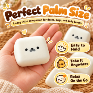 🐾 Milk Brick Seal/Bear Face Squishy Toy – Cube-Shaped Stress Relief Squeeze Toy