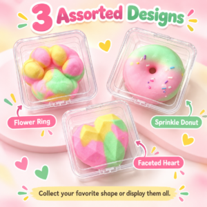 🍩 Pastel Donut Squishy Toy – Dessert-Themed Fidget & Sensory Play