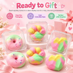 🍩 Pastel Donut Squishy Toy – Dessert-Themed Fidget & Sensory Play