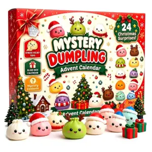 Box art featuring Christmas tree, gingerbread house, snowflakes, and candy canes