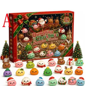 Festive dumpling toy set displayed on a holiday shelf
