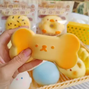 🍞🐱 Kawaii Animal Cheese & Bread Squishy Toy Assortment Product Image