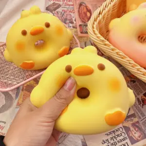 Squishy toy assortment including bun, wedge, and block shapes